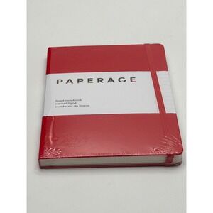Paperage Red Lined Notebook 5.6x8 inch 160 Pages Hardcover Journal 88003 NEW